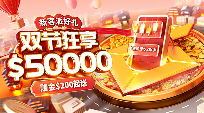 双节乐淘金，开户最高送$50000